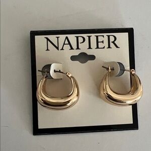 Napier Bubble Hoops Wide Gold NWT Chunky Trendy Gift
